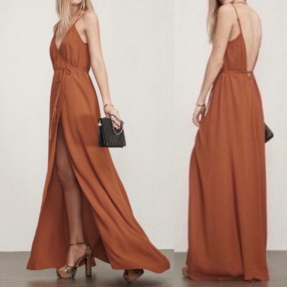 Reformation Seine Ghost Crepe Maxi Wrap 